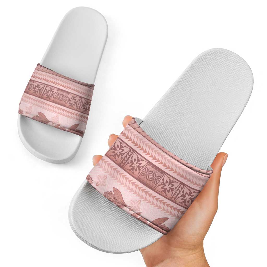 Pastel Pink Samoa Siapo Teuila Flowers Slide Sandals LT14 - Polynesian Pride