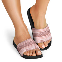 Pastel Pink Samoa Siapo Teuila Flowers Slide Sandals LT14 - Polynesian Pride