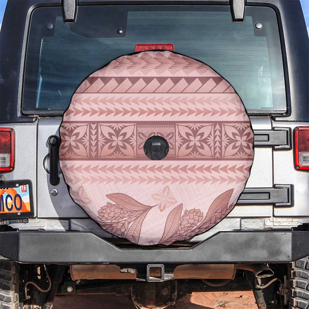 Pastel Pink Samoa Siapo Teuila Flowers Spare Tire Cover LT14 Pastel Pink - Polynesian Pride