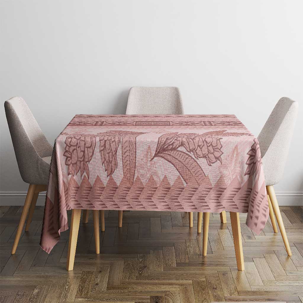 Pastel Pink Samoa Siapo Teuila Flowers Tablecloth - Polynesian Pride