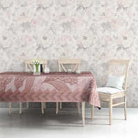 Pastel Pink Samoa Siapo Teuila Flowers Tablecloth - Polynesian Pride