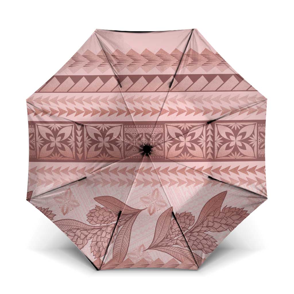 Pastel Pink Samoa Siapo Teuila Flowers Umbrella - Polynesian Pride