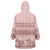 Pastel Pink Samoa Siapo Teuila Flowers Wearable Blanket Hoodie - Polynesian Pride