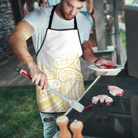 Polynesia White Sunday Apron Plumeria Polynesian Tribal Gold Color - Polynesian Pride