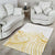 Polynesia White Sunday Area Rug Plumeria Polynesian Tribal Gold Color - Polynesian Pride