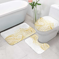 Polynesia White Sunday Bathroom Set Plumeria Polynesian Tribal Gold Color - Polynesian Pride