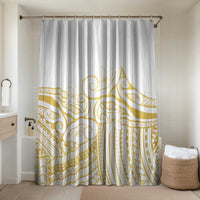 Polynesia White Sunday Bathroom Set Plumeria Polynesian Tribal Gold Color - Polynesian Pride