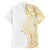 Polynesia White Sunday Family Matching Off The Shoulder Long Sleeve Dress and Hawaiian Shirt Plumeria Polynesian Tribal Gold Color - Polynesian Pride