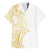 Polynesia White Sunday Family Matching Summer Maxi Dress and Hawaiian Shirt Plumeria Polynesian Tribal Gold Color - Polynesian Pride