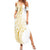 Polynesia White Sunday Family Matching Summer Maxi Dress and Hawaiian Shirt Plumeria Polynesian Tribal Gold Color - Polynesian Pride