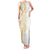 Polynesia White Sunday Family Matching Tank Maxi Dress and Hawaiian Shirt Plumeria Polynesian Tribal Gold Color - Polynesian Pride