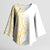 Polynesia White Sunday Kimono Sleeve Blouse Plumeria Polynesian Tribal Gold Color - Polynesian Pride
