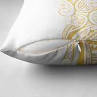 Polynesia White Sunday Pillow Cover Plumeria Polynesian Tribal Gold Color - Polynesian Pride