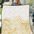 Polynesia White Sunday Quilt Plumeria Polynesian Tribal Gold Color - Polynesian Pride