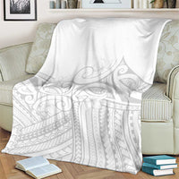 Polynesia White Sunday Blanket Plumeria Polynesian Tribal Grey Color - Polynesian Pride