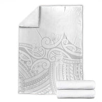 Polynesia White Sunday Blanket Plumeria Polynesian Tribal Grey Color - Polynesian Pride