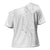Polynesia White Sunday Cross Shoulder Shirt Plumeria Polynesian Tribal Grey Color - Polynesian Pride