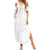 Polynesia White Sunday Family Matching Summer Maxi Dress and Hawaiian Shirt Plumeria Polynesian Tribal Grey Color - Polynesian Pride