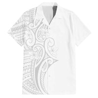 Polynesia White Sunday Hawaiian Shirt Plumeria Polynesian Tribal Grey Color - Polynesian Pride