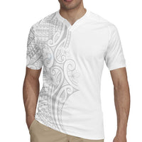 Polynesia White Sunday Rugby Jersey Plumeria Polynesian Tribal Grey Color - Polynesian Pride