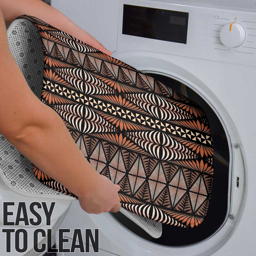 Malo e lelei Tonga Bathroom Set Tongan Ngatu Vintage Brown - Polynesian Pride