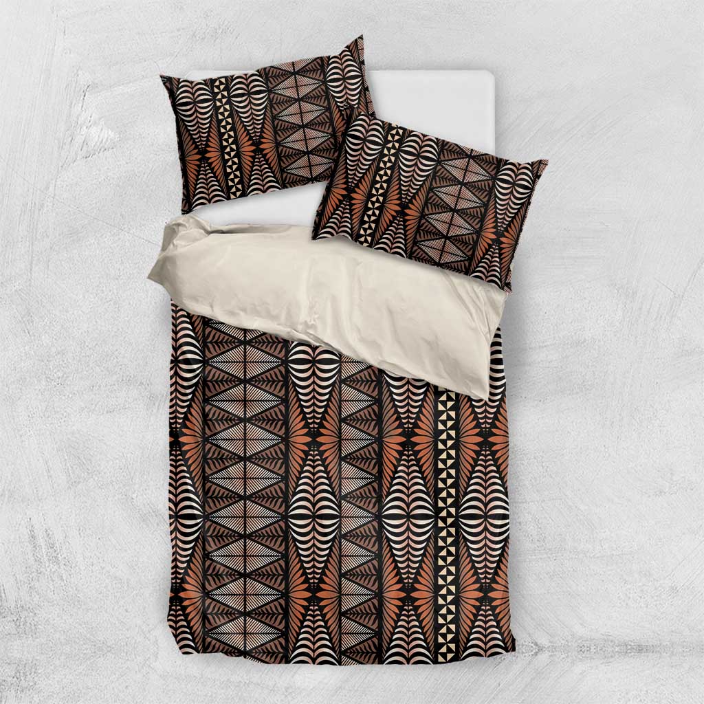 Malo e lelei Tonga Bedding Set Tongan Ngatu Vintage Brown - Polynesian Pride