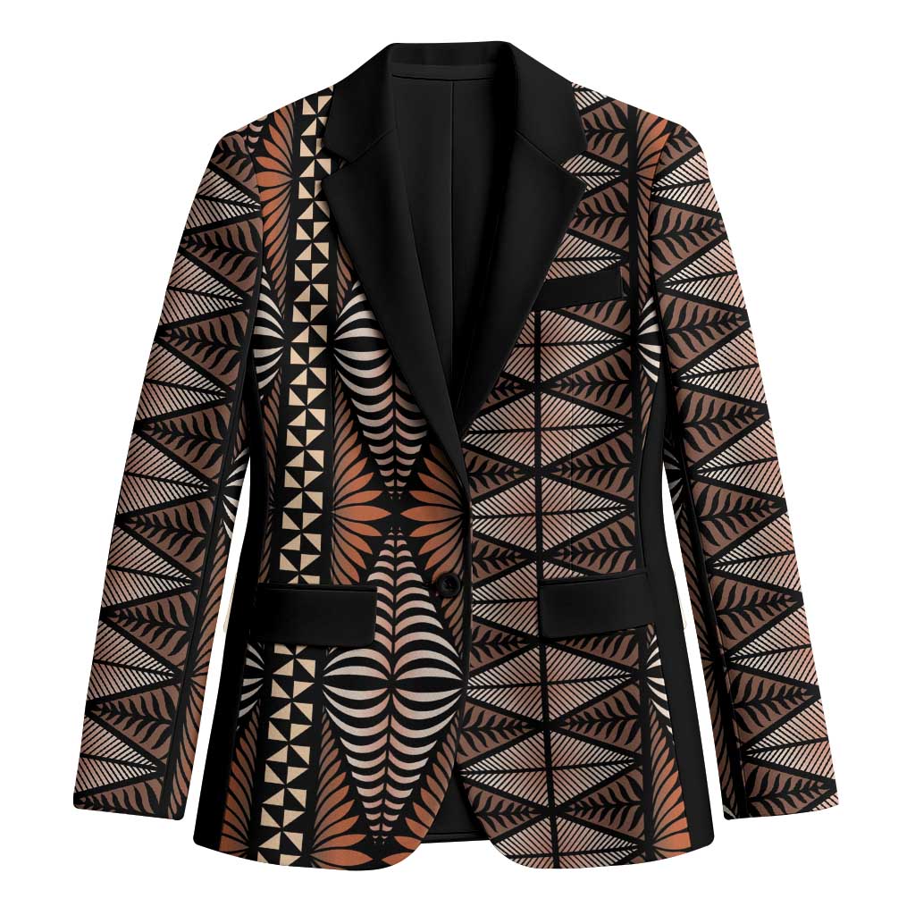 Malo e lelei Tonga Blazer Tongan Ngatu Vintage Brown - Polynesian Pride