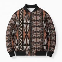 Malo e lelei Tonga Bomber Puffer Jacket Tongan Ngatu Vintage Brown - Polynesian Pride