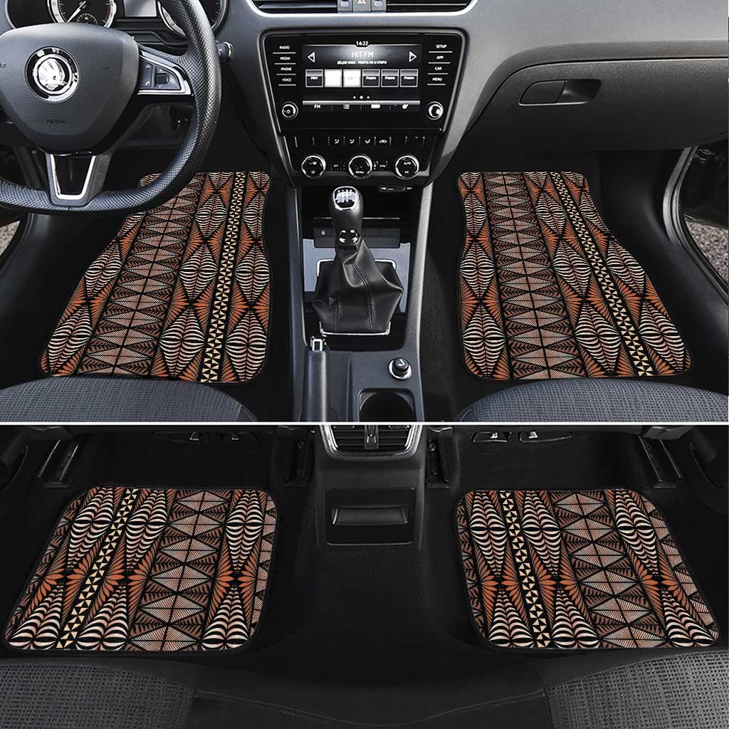 Malo e lelei Tonga Car Mats Tongan Ngatu Vintage Brown - Polynesian Pride