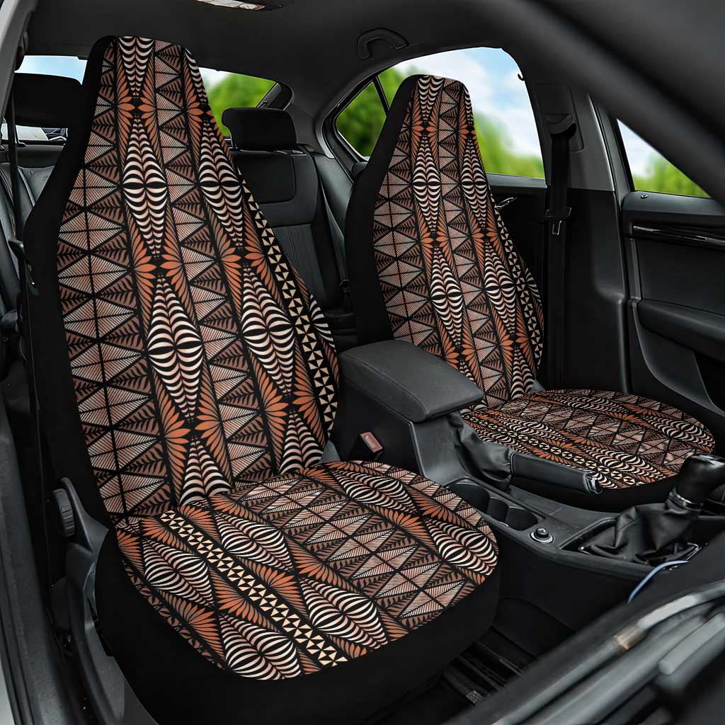 Malo e lelei Tonga Car Seat Cover Tongan Ngatu Vintage Brown - Polynesian Pride