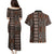 Malo e lelei Tonga Couples Matching Puletasi and Hawaiian Shirt Tongan Ngatu Vintage Brown - Polynesian Pride