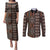 Malo e lelei Tonga Couples Matching Puletasi and Long Sleeve Button Shirt Tongan Ngatu Vintage Brown - Polynesian Pride