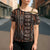 Malo e lelei Tonga Cross Shoulder Shirt Tongan Ngatu Vintage Brown - Polynesian Pride