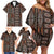 Malo e lelei Tonga Family Matching Off Shoulder Short Dress and Hawaiian Shirt Tongan Ngatu Vintage Brown - Polynesian Pride