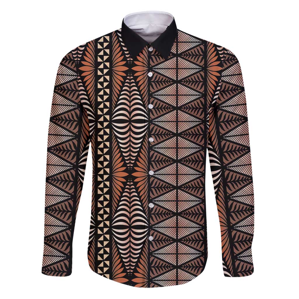 Malo e lelei Tonga Family Matching Puletasi and Hawaiian Shirt Tongan Ngatu Vintage Brown - Polynesian Pride