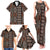 Malo e lelei Tonga Family Matching Tank Maxi Dress and Hawaiian Shirt Tongan Ngatu Vintage Brown - Polynesian Pride