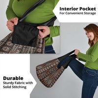 Malo e lelei Tonga Grocery Bag Tongan Ngatu Vintage Brown - Polynesian Pride