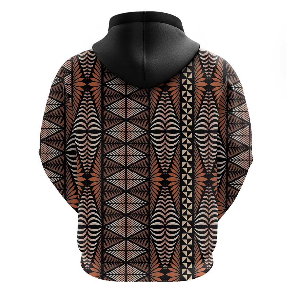 Malo e lelei Tonga Hoodie Tongan Ngatu Vintage Brown - Polynesian Pride