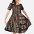 Malo e lelei Tonga Kid Short Sleeve Dress Tongan Ngatu Vintage Brown - Polynesian Pride