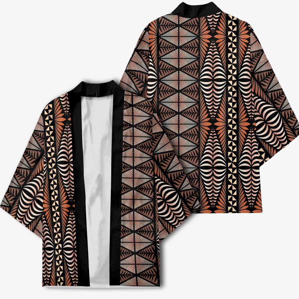 Malo e lelei Tonga Kimono Tongan Ngatu Vintage Brown - Polynesian Pride