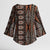 Malo e lelei Tonga Kimono Sleeve Blouse Tongan Ngatu Vintage Brown - Polynesian Pride