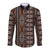 Malo e lelei Tonga Long Sleeve Button Shirt Tongan Ngatu Vintage Brown - Polynesian Pride