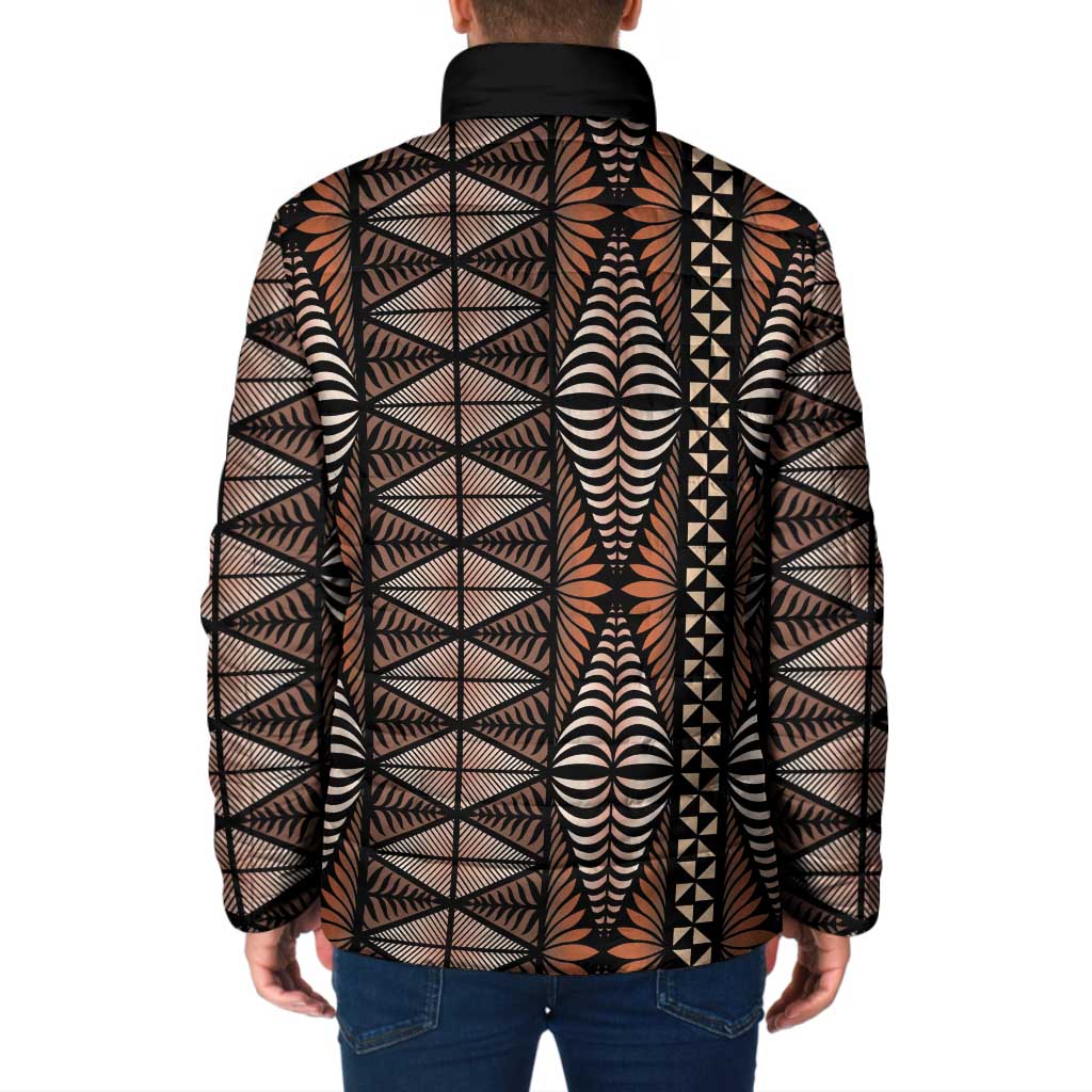 Malo e lelei Tonga Padded Jacket Tongan Ngatu Vintage Brown - Polynesian Pride