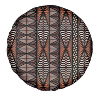 Malo e lelei Tonga Spare Tire Cover Tongan Ngatu Vintage Brown - Polynesian Pride