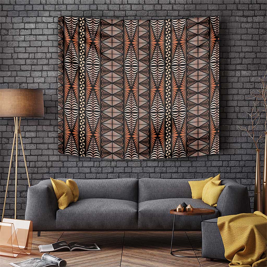 Malo e lelei Tonga Tapestry Tongan Ngatu Vintage Brown - Polynesian Pride
