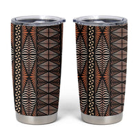 Malo e lelei Tonga Tumbler Cup Tongan Ngatu Vintage Brown - Polynesian Pride