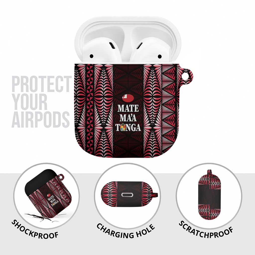 Tonga Rugby AirPods Case 2025 Mate Maa Tonga Ngatu Motif - Polynesian Pride