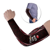 Tonga Rugby Arm Sleeves 2025 Mate Maa Tonga Ngatu Motif - Polynesian Pride