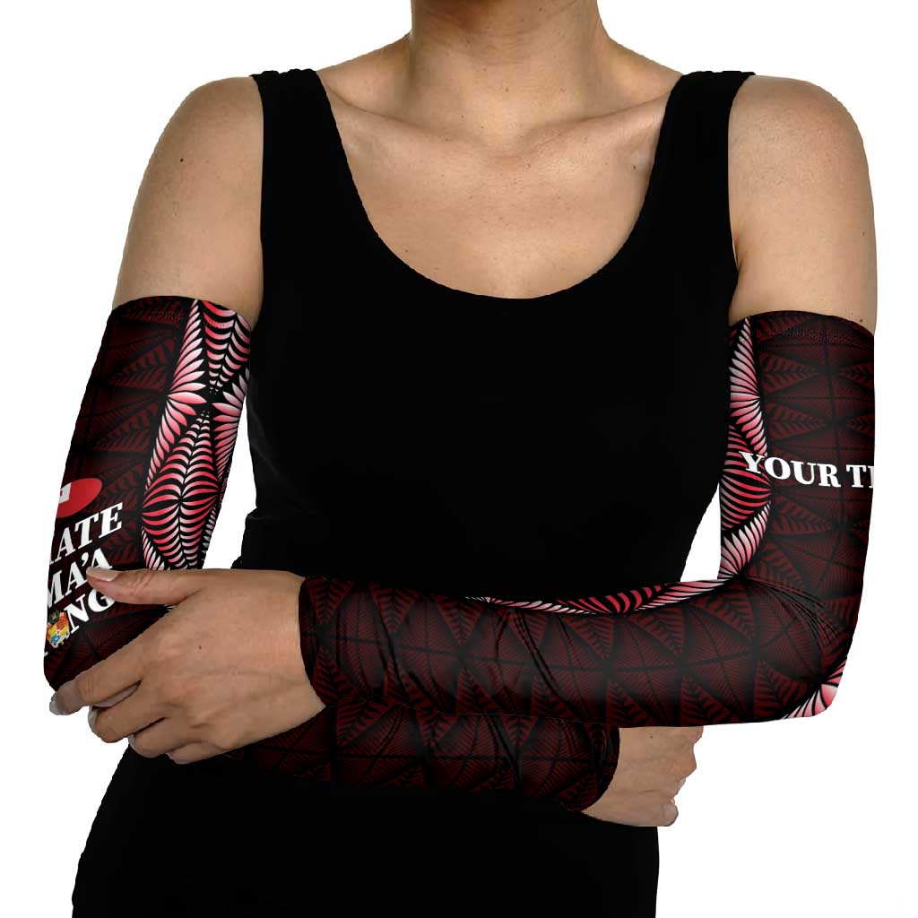 Tonga Rugby Arm Sleeves 2025 Mate Maa Tonga Ngatu Motif - Polynesian Pride