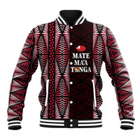 Tonga Rugby Personalised Baseball Jacket 2025 Mate Maa Tonga Ngatu Motif - Polynesian Pride